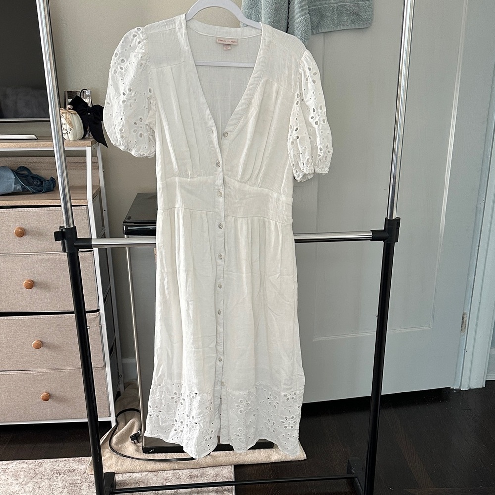 Knox Rose White Eyelet Midi Dress